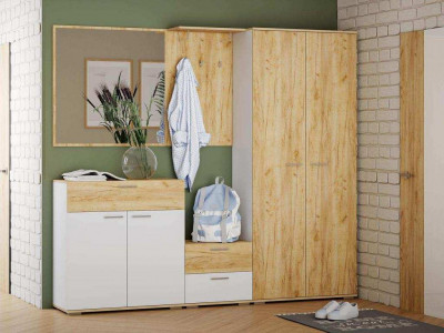 Прихожая Санти-1 Белый/Дуб крафт золотой