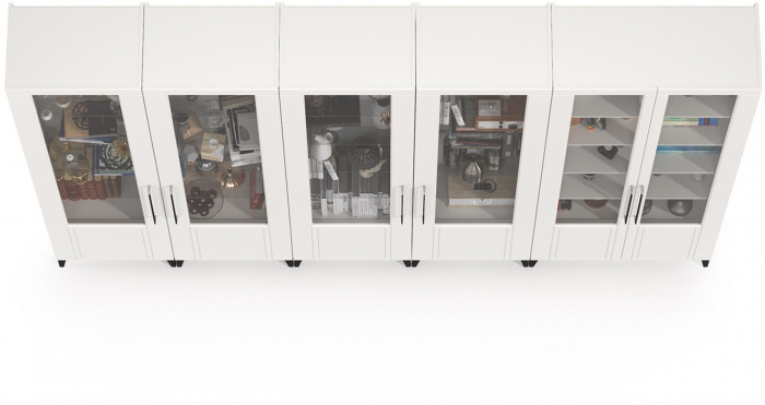 Валенсия Гостиная № 133, ЛДСП белый шагрень/МДФ белый шагрень