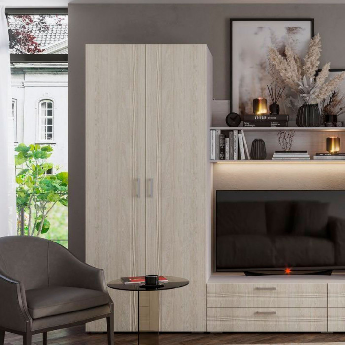 АМЕЛИЯ Шкаф ШК-01 900х2160х528 МДФ вяз каньон/анкор