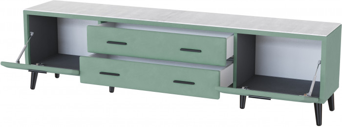 Тумба ТВ интерьерная 2,0 Пай мятный/мдф холст белый