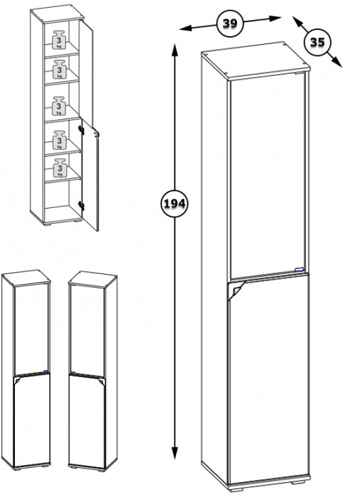 Бостон 13.155 Шкаф, дуб эндгрейн элегантный/фасады МДФ милк рикамо софт