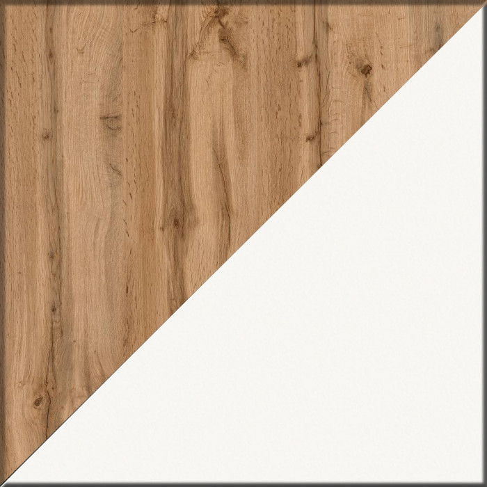 Ксения Кровать с ящиками 0900 + прикроватный блок, дуб вотан/белый