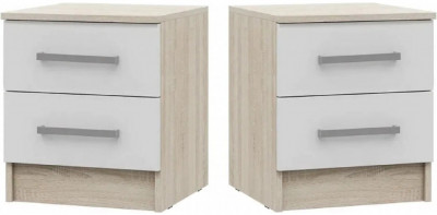 Мартина Тумбы прикроватные (Сонома / Белый глянец)