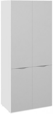 Глосс СМ-308.07.212 Шкаф для одежды с 2 зеркальными дверями (Белый глянец)