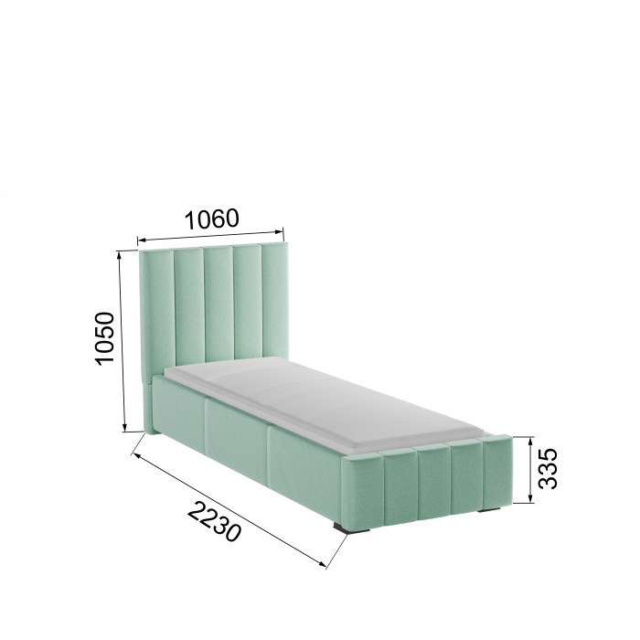 Нега Кровать интерьерная 900 мятный, ортопед