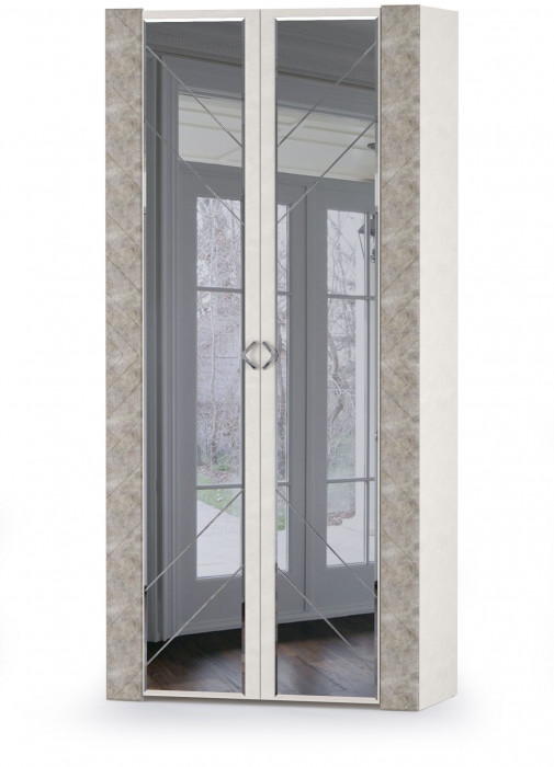 Амели Спальня № 6 Две тумбочки + Кровать 11.31 + под. ортопед + Шкафы 13.140 + 13.131 + 13.133, цвет шёлк. камень/бетон чикаго беж, 1600х2000 мм, б/м