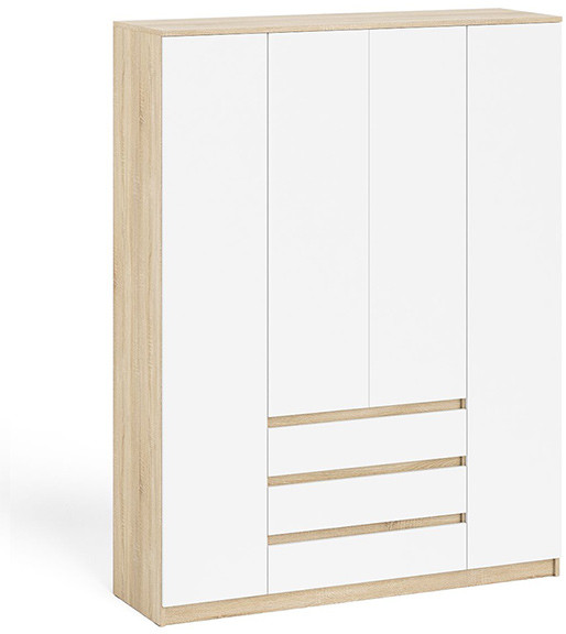 Мори Шкаф МШ1600.1, цвет дуб сонома/белый, ШхГхВ 160,4х50,4х209,6 см.