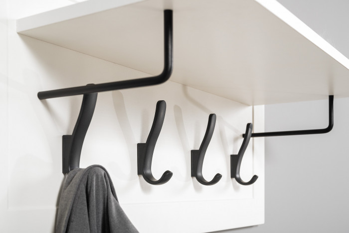 Остин Прихожая 41, цвет белый шагрень/дуб крафт золотой, ШхГхВ 200х54,3х229,6 см., универсальная сборка