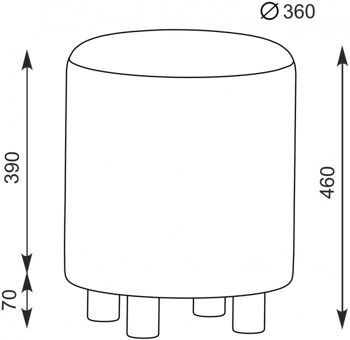 Банкетка 6-5137ТКШсв.серый Марта, ткань светло-серая
