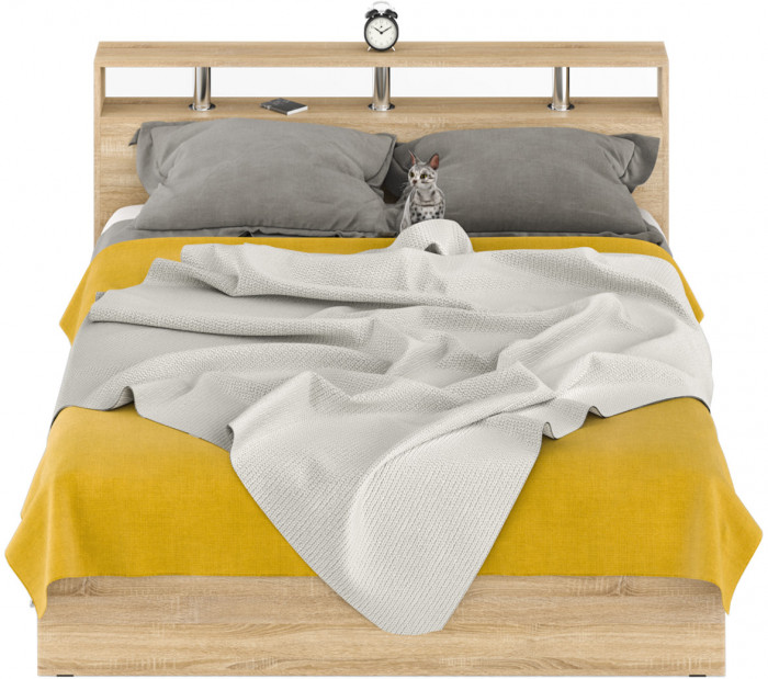 Камелия Кровать с ящиками 1600, дуб сонома