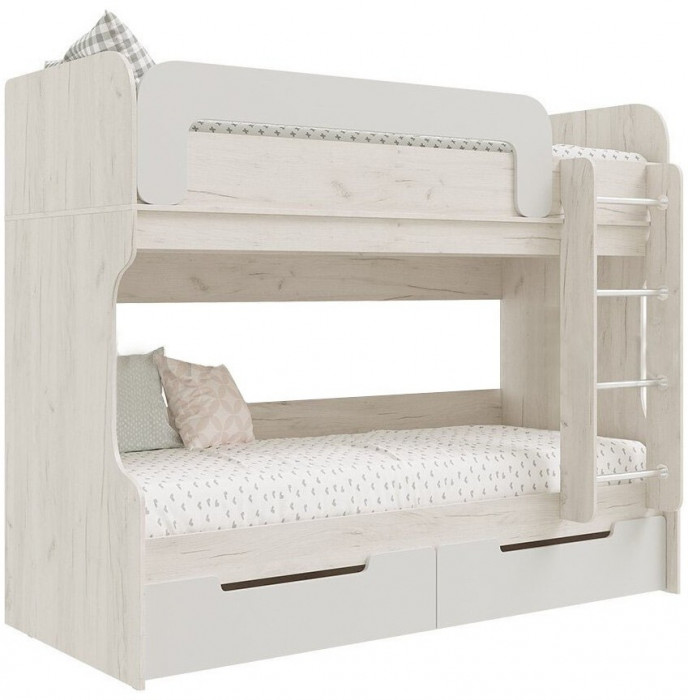 Модульная детская Юниор-4, композиция 2 (Шарли белый, Крафт белый)