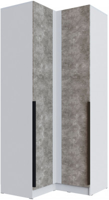 Шкаф угловой Мадрид угол прямой, Белый/Ателье светлое