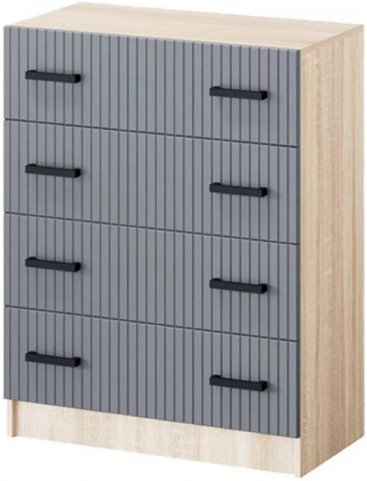 Модульная спальня Карина-6 МДФ, композиция 1 (Графит, Дуб Сонома)