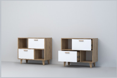 Эго Тумба Т-1 НГ (Глянец Белый/Дуб Крафт Золотой)