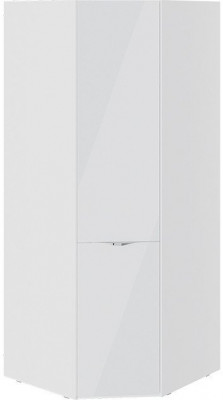 Глосс СМ-319.07.311 Шкаф угловой со стеклянной дверью (Белый глянец/Стекло)