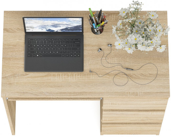 Мори компьютерный стол МС-6 правый, дуб сонома