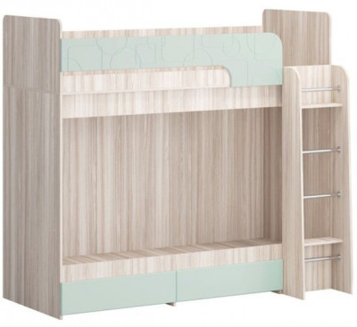 Двухъярусная кровать Бемби МДФ NEW, ясень (Фисташка, Ясень шимо светлый)
