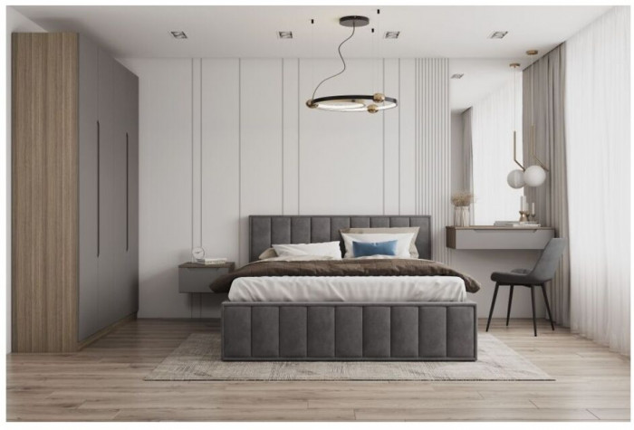 Кровать Лана 180, Графит софт