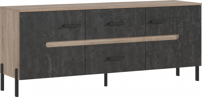Ким Тумба ТВ (металл) Бетон графит, сонома