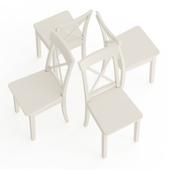 Четыре стула Мебель--24 Гольф-14 разборных, цвет слоновая кость, деревянное сиденье цвет слоновая кость, 41х42х95 см., от пола до верха сиденья 47 см.