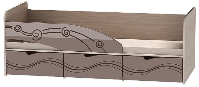 Детская кровать Бриз-3 80х190, волна (Антарктида/Белый/Левый)