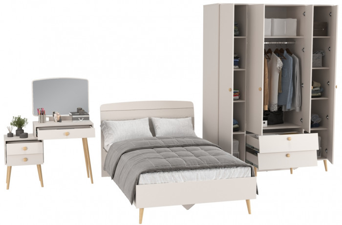 Афина Спальня 10-1200, кашемир серый