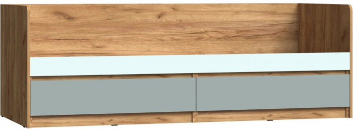 Челси Color Кровать с ящиками (Слоновая кость/Глиняный серый/Дуб крафт)