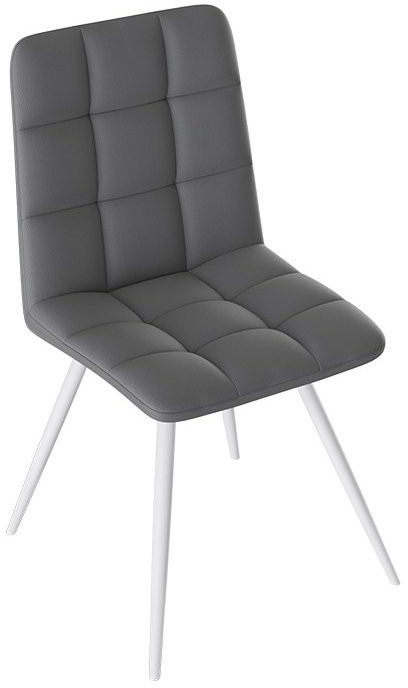 Бруно Стул (конус Т3) (Черный муар матовый/Кожзам Серый)