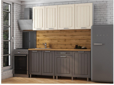 Кухонный гарнитур Луксор 1,8м Клен кремовый/Клен серый