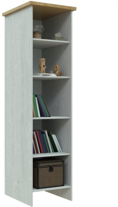 Пенал-витрина (левое исполнение) "Скандинавия" - Бетон пайн светлый/Дуб наварра