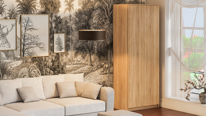 Мори Шкаф МШ800.1, цвет дуб сонома, ШхГхВ 80,4х50,4х209,6 см.