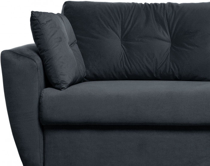 Диван-кровать Амстердам Люкс, 160х195, еврокнижка, независимый пружинный блок, велюр, черный