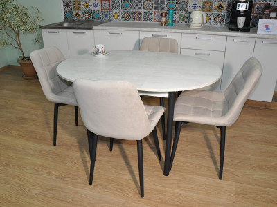 Обеденная группа Ника / Стул Х 4 шт. / Бетон белый/черный / бид 01