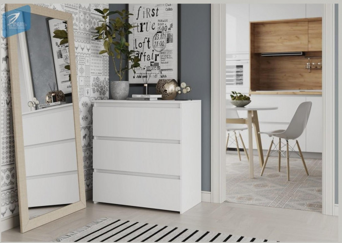 Милано-1 Комод (Белый, Белый)