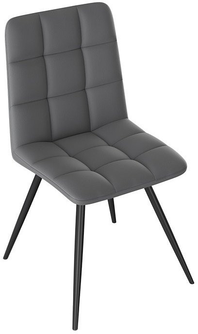 Бруно Стул (конус Т3) (Белый муар/Кожзам Серый)