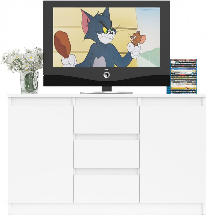 Мори Комод МК1200.3, цвет белый, ШхГхВ 120,4х41х73 см.