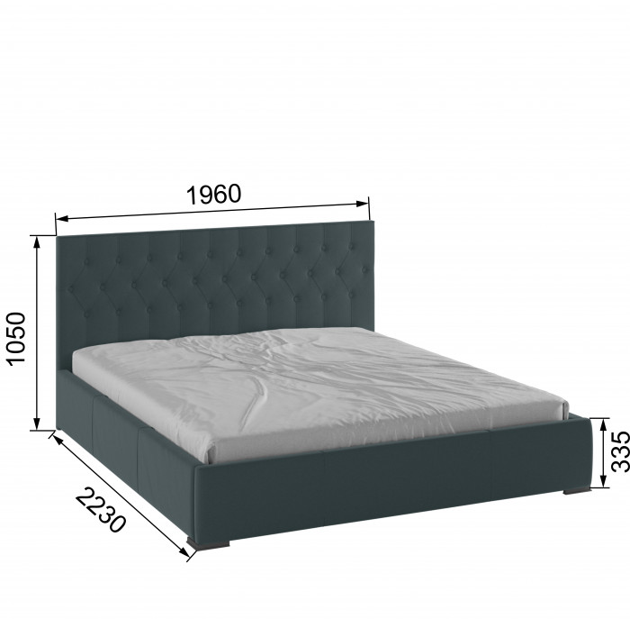 Октавия Кровать интерьерная 180 серый ромб, ПМ