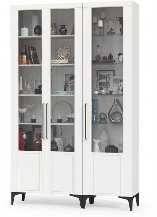 Валенсия Гостиная № 128, ЛДСП белый шагрень/МДФ белый шагрень