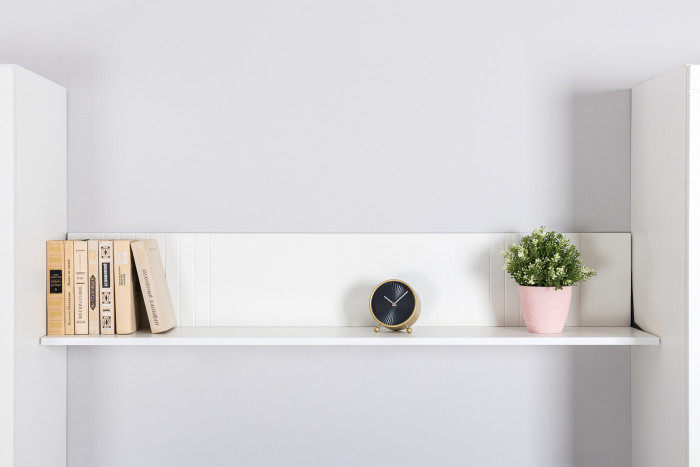 Валенсия Гостиная № 052, цвет ЛДСП белый шагрень/МДФ белый шагрень, ШхГхВ 266,2х38,3х180 см.