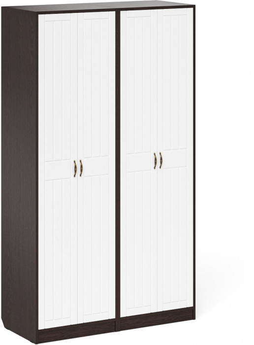 Прихожая П-6 Шкаф + Шкаф, цвет венге/фасады МДФ белое дерево фрезеровка прованс, ШхГхВ 120х50х210 см.