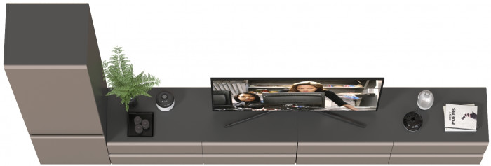 Сидней Комплектация № 127, цвет корпус: антрацит/фасады: МДФ веллюто капучино, ШхГхВ 309,8х41,3х205,2 см., универсальня сборка