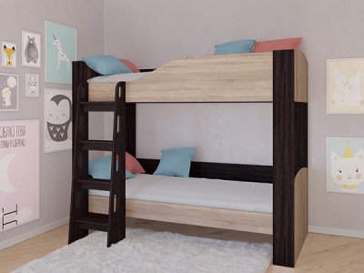 Кровать двухъярусная АСТРА 2 Венге/Сонома без ящика