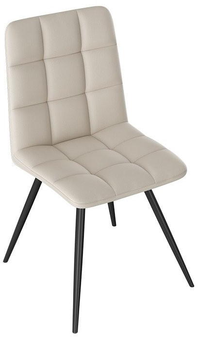 Бруно Стул (конус Т3) (Черный муар матовый/Кожзам Белый)