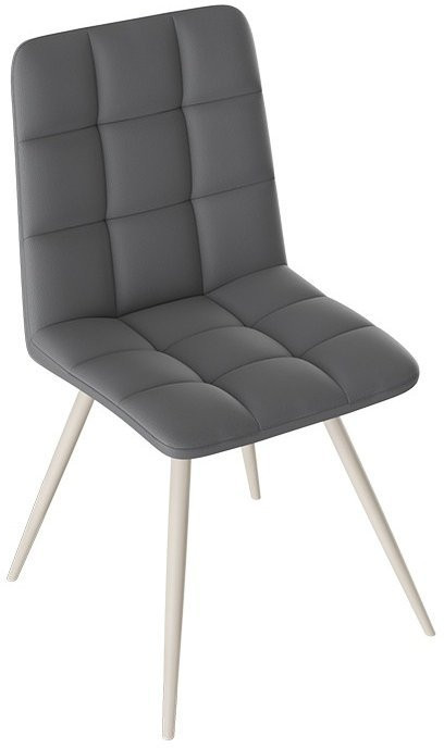 Бруно Стул (конус Т3) (Черный муар матовый/Кожзам Белый)