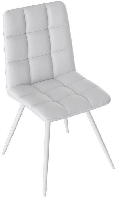 Бруно Стул (конус Т3) (Черный муар матовый/Кожзам Белый)