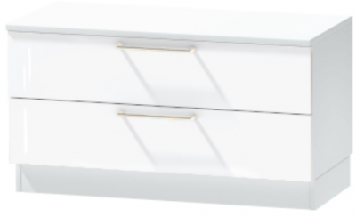 Тумба-5 прикроватная напольная "Иннэс-7", Белый/Белый глянец