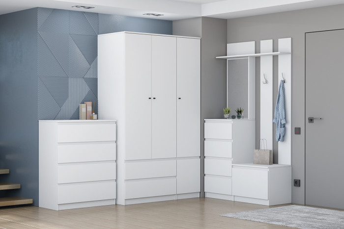 Модульная Прихожая Кэт-1, набор 6, Белый/Белый