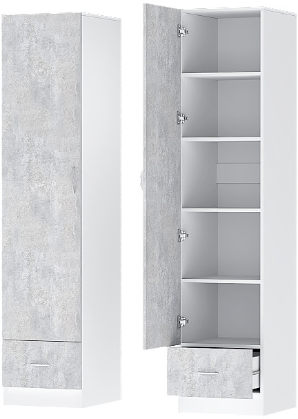 Детская комната Бриз ЛДСП, набор 6, Белый/Цемент светлый