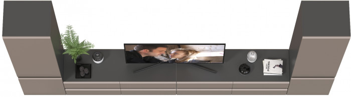 Сидней Комплектация № 128, цвет корпус: антрацит/фасады: МДФ веллюто капучино, ШхГхВ 359,8х41,3х205,2 см., универсальня сборка