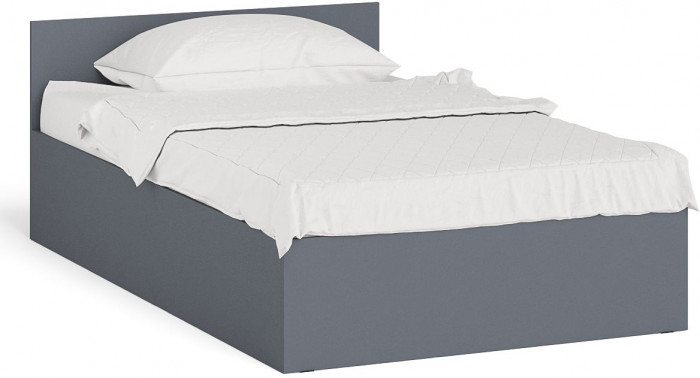 Мори Кровать 1200, цвет графит, ШхГхВ 123,5х203,5х70 см., сп.м. 1200х2000 мм., без матраса, основание есть